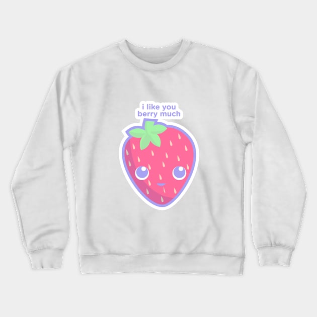 Cute strawberry Crewneck Sweatshirt by aye_artdg